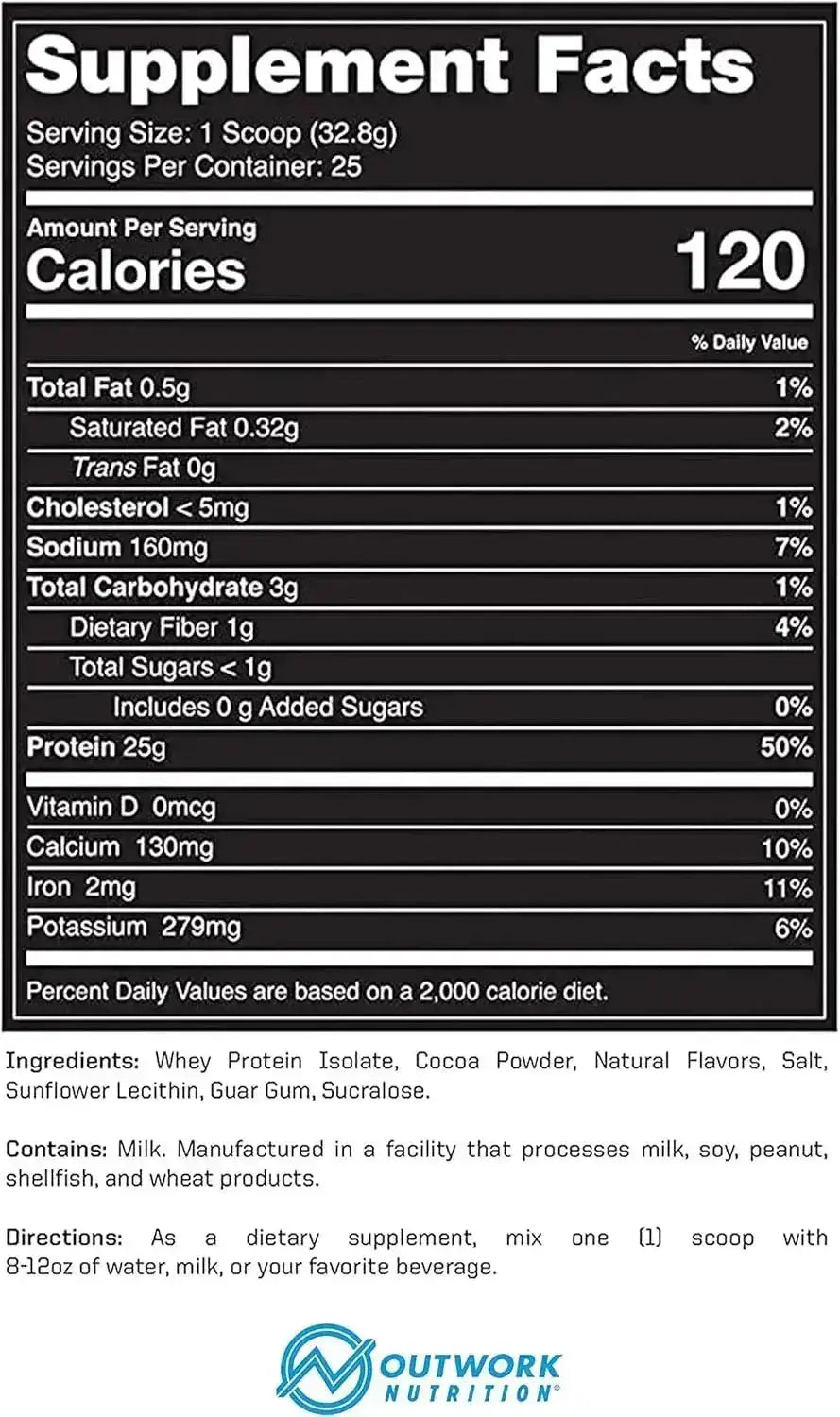 OUTWORK NUTRITION - Outwork Nutrition Build Whey Protein Isolate Powder Chocolate 25 Servicios 820Gr. - The Red Vitamin MX - Suplementos Alimenticios - {{ shop.shopifyCountryName }}
