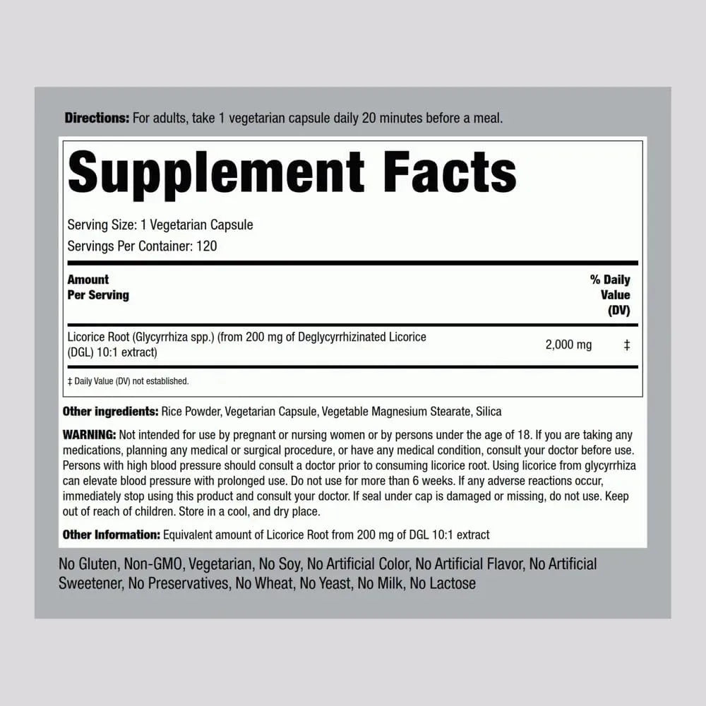 PIPING ROCK - Piping Rock DGL 2000Mg. 120 Capsulas - The Red Vitamin MX - Suplementos Alimenticios - {{ shop.shopifyCountryName }}