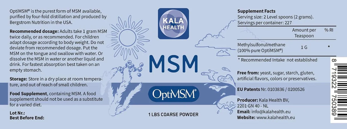 KALA HEALTH - Kala Health OptiMSM Powder 454Gr. - The Red Vitamin MX - Suplementos Alimenticios - {{ shop.shopifyCountryName }}