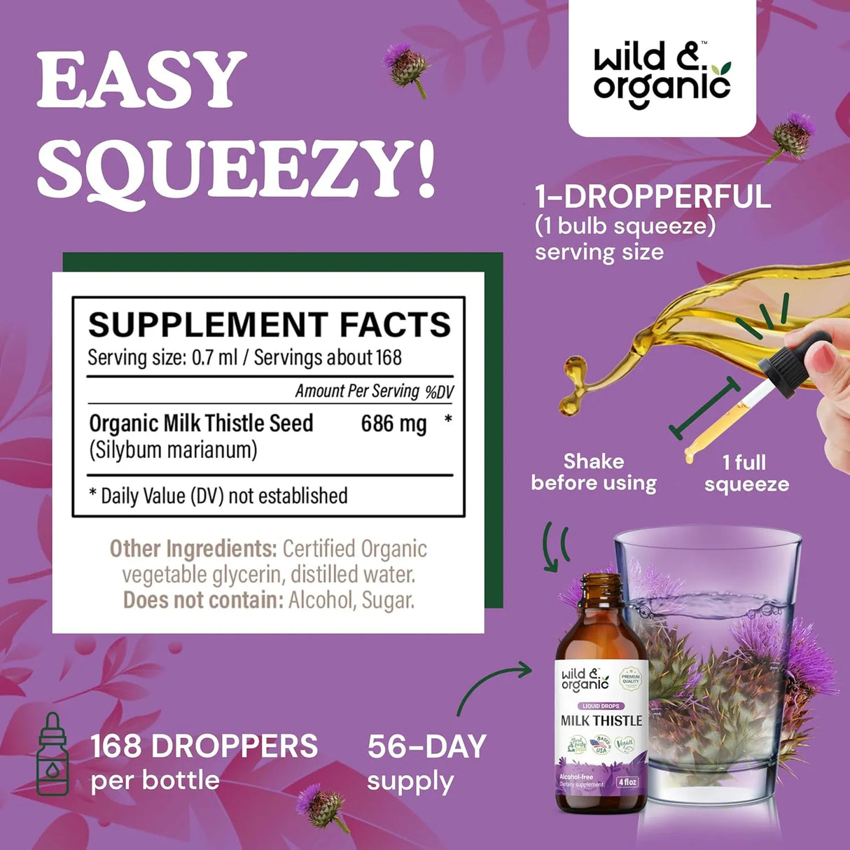 WILD & ORGANIC - Wild & Organic Milk Thistle Extract Drops 4 Fl.Oz. - The Red Vitamin MX - Suplementos Alimenticios - {{ shop.shopifyCountryName }}