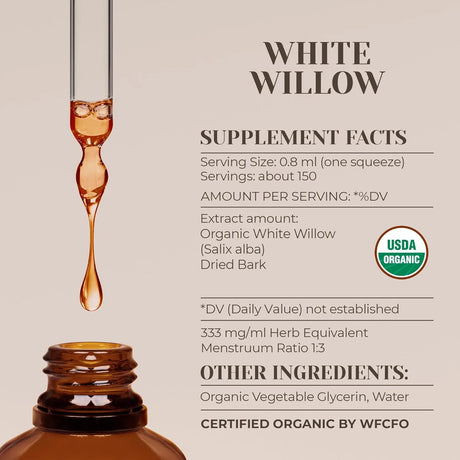 GARDEN ORGANICS - Garden Organics White Willow USDA Organic Alcohol-Free Extract 4 Fl.Oz. - The Red Vitamin MX - Suplementos Alimenticios - {{ shop.shopifyCountryName }}