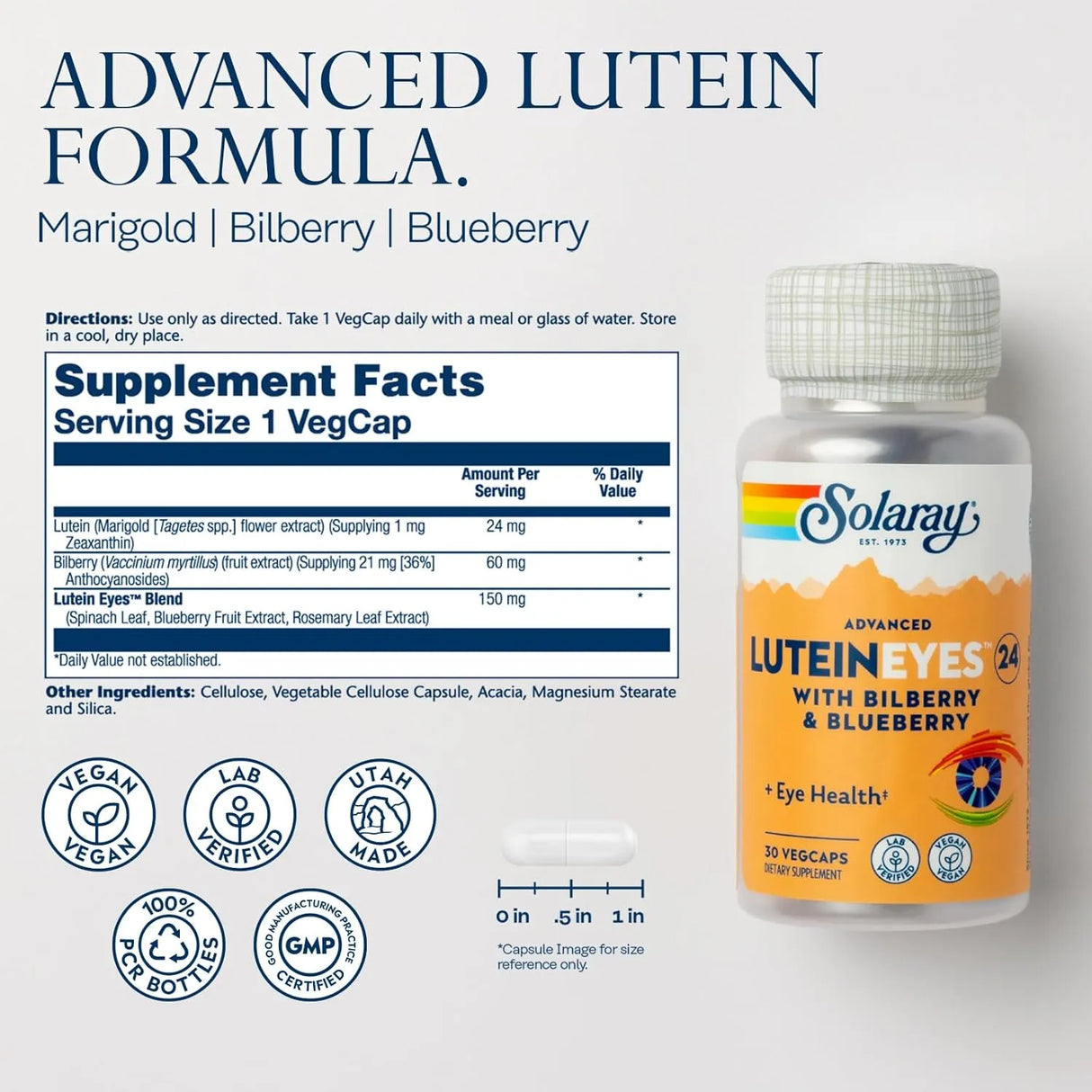 SOLARAY - SOLARAY Advanced Lutein Eyes 24Mg. 30 Capsulas - The Red Vitamin MX - Suplementos Alimenticios - {{ shop.shopifyCountryName }}