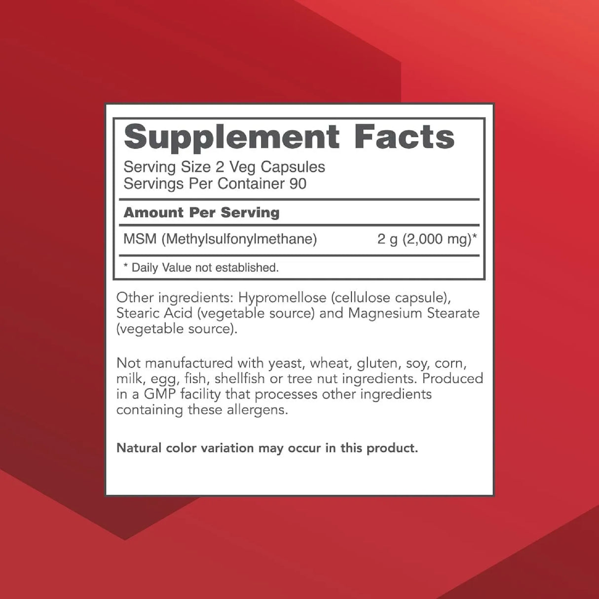 PROTOCOL FOR LIFE BALANCE - Protocol MSM Bioavailable Sulfur 1000Mg. 180 Capsulas - The Red Vitamin MX - Suplementos Alimenticios - {{ shop.shopifyCountryName }}