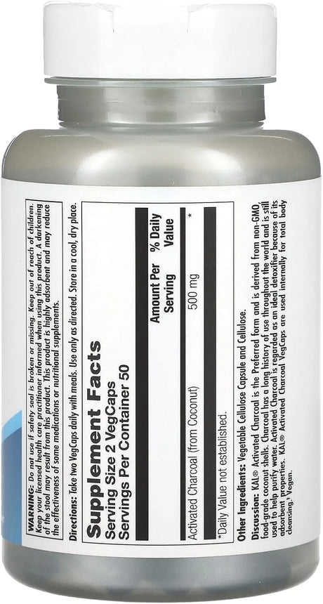 KAL - KAL Charcoal Activated 280Mg. 100 Capsulas - The Red Vitamin MX - Suplementos Alimenticios - {{ shop.shopifyCountryName }}