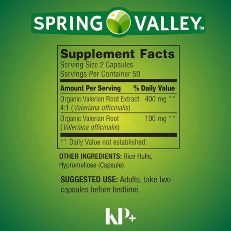 SPRING VALLEY - Spring Valley Valerian Root 500Mg. 100 Capsulas - The Red Vitamin MX - Suplementos Alimenticios - {{ shop.shopifyCountryName }}