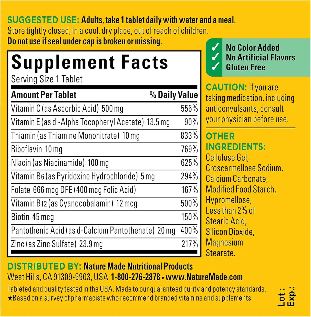 NATURE MADE - Nature Made Stress B Complex 75 Tabletas - The Red Vitamin MX - Suplementos Alimenticios - {{ shop.shopifyCountryName }}