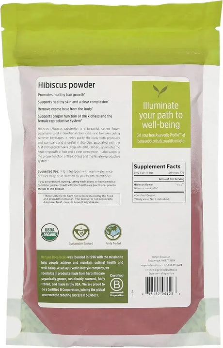 BANYAN - Banyan Botanicals Hibiscus Flower Powder 227Gr. - The Red Vitamin MX - Suplementos Alimenticios - {{ shop.shopifyCountryName }}