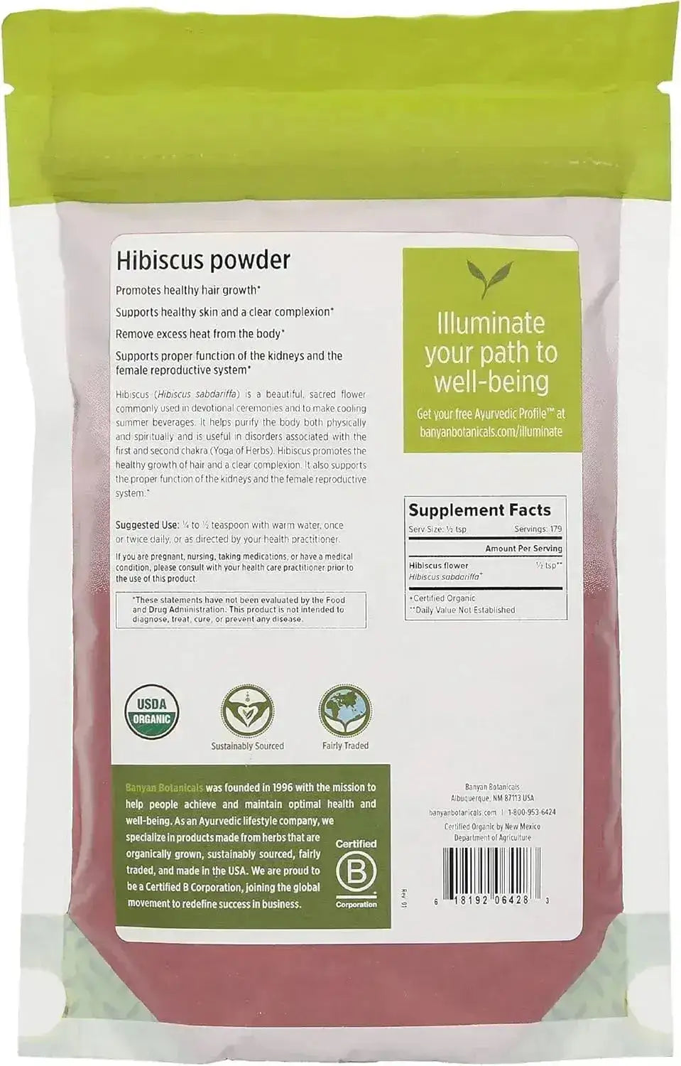 BANYAN - Banyan Botanicals Hibiscus Flower Powder 227Gr. - The Red Vitamin MX - Suplementos Alimenticios - {{ shop.shopifyCountryName }}