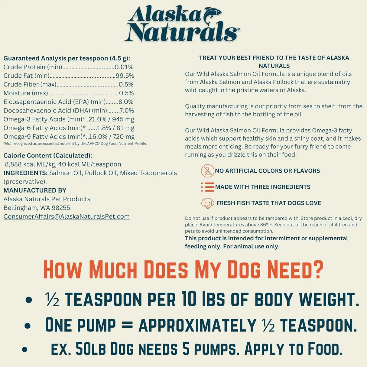 ALASKA NATURALS - Alaska Naturals Wild Alaskan Salmon Fish Oil 15.5 Fl.Oz. - The Red Vitamin MX - Aceite De Pescado Para Perros - {{ shop.shopifyCountryName }}