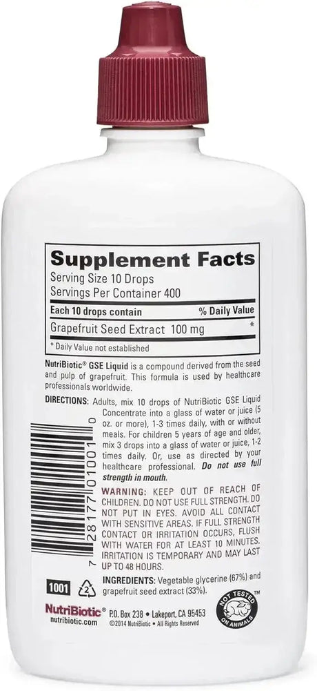 NUTRIBIOTIC - NutriBiotic GSE Grapefruit Seed Extract 4 Fl.Oz. - The Red Vitamin MX - Suplementos Alimenticios - {{ shop.shopifyCountryName }}