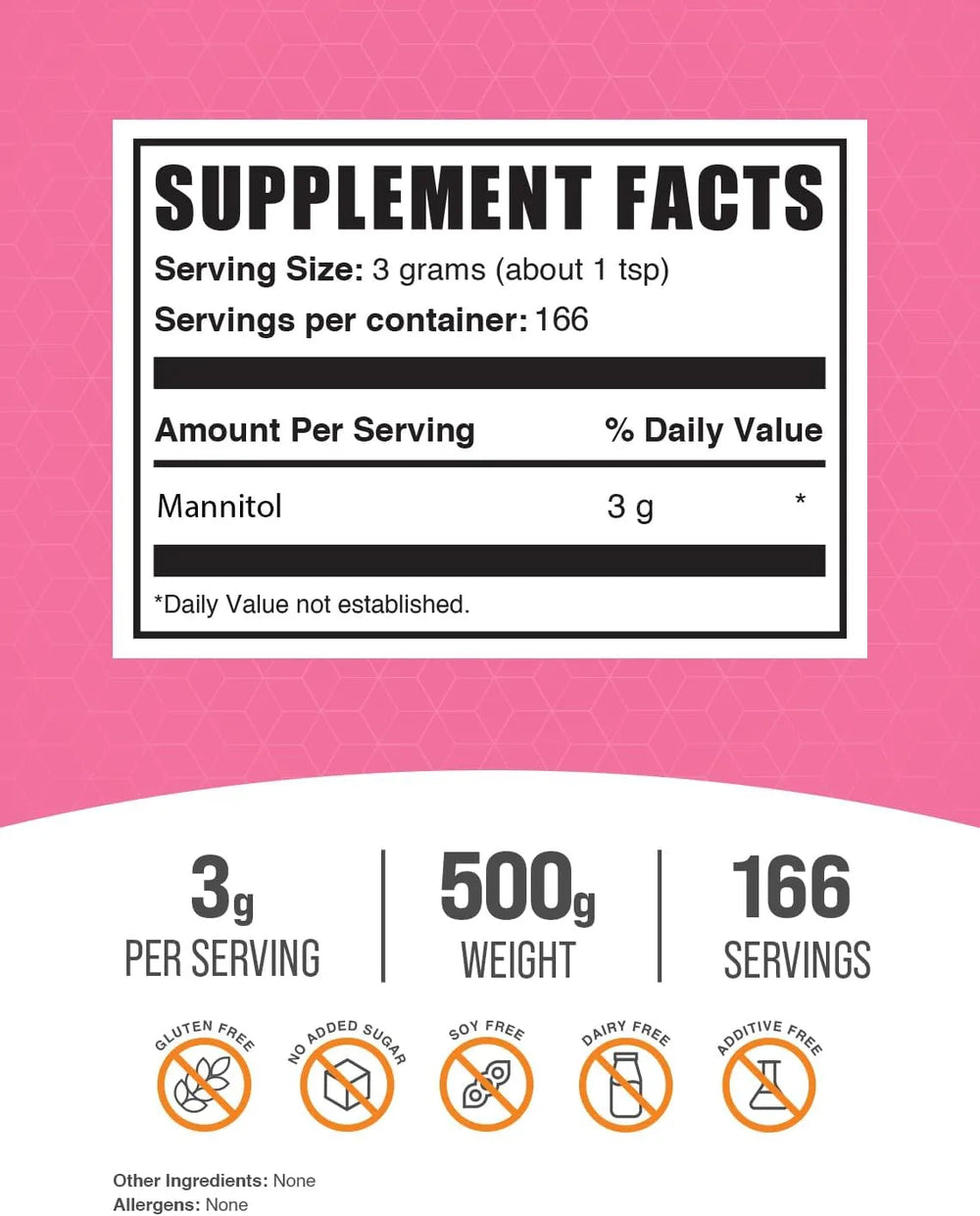 BULK SUPPLEMENTS - Bulk Supplements Mannitol Powder 500Gr. - The Red Vitamin MX - Suplementos Alimenticios - {{ shop.shopifyCountryName }}