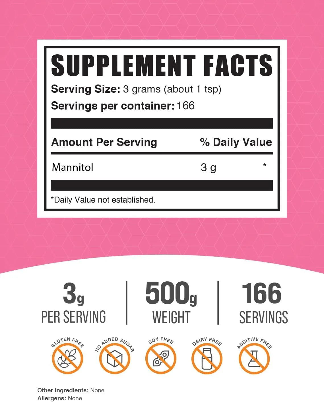 BULK SUPPLEMENTS - Bulk Supplements Mannitol Powder 500Gr. - The Red Vitamin MX - Suplementos Alimenticios - {{ shop.shopifyCountryName }}