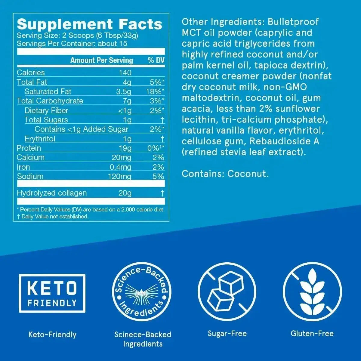 BULLETPROOF - Bulletproof Vanilla Collagen Peptides Powder 500Gr. - The Red Vitamin MX - Suplementos Alimenticios - {{ shop.shopifyCountryName }}