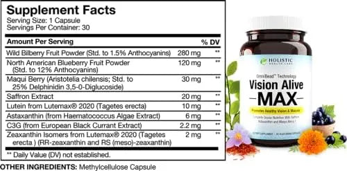 HOLISTIC HEALTH LABS - Holistic Health Labs Vision Alive Max 30 Capsulas - The Red Vitamin MX - Suplementos Alimenticios - {{ shop.shopifyCountryName }}