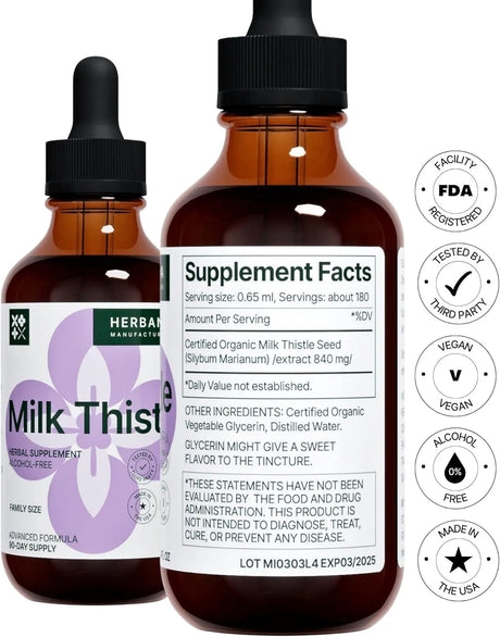 HERBANA - HERBANA Milk Thistle Liquid Extract 4 Fl.Oz. - The Red Vitamin MX - Suplementos Alimenticios - {{ shop.shopifyCountryName }}