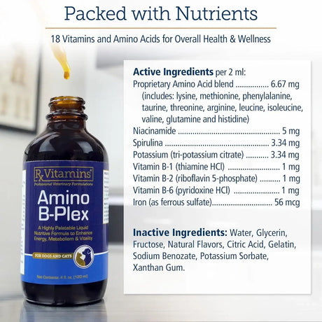 RX VITAMINS - Rx Vitamins Amino B Plex Cat & Dog Supplement 4 Fl.Oz. - The Red Vitamin MX - Medicamentos Sin Receta Para Perros - {{ shop.shopifyCountryName }}