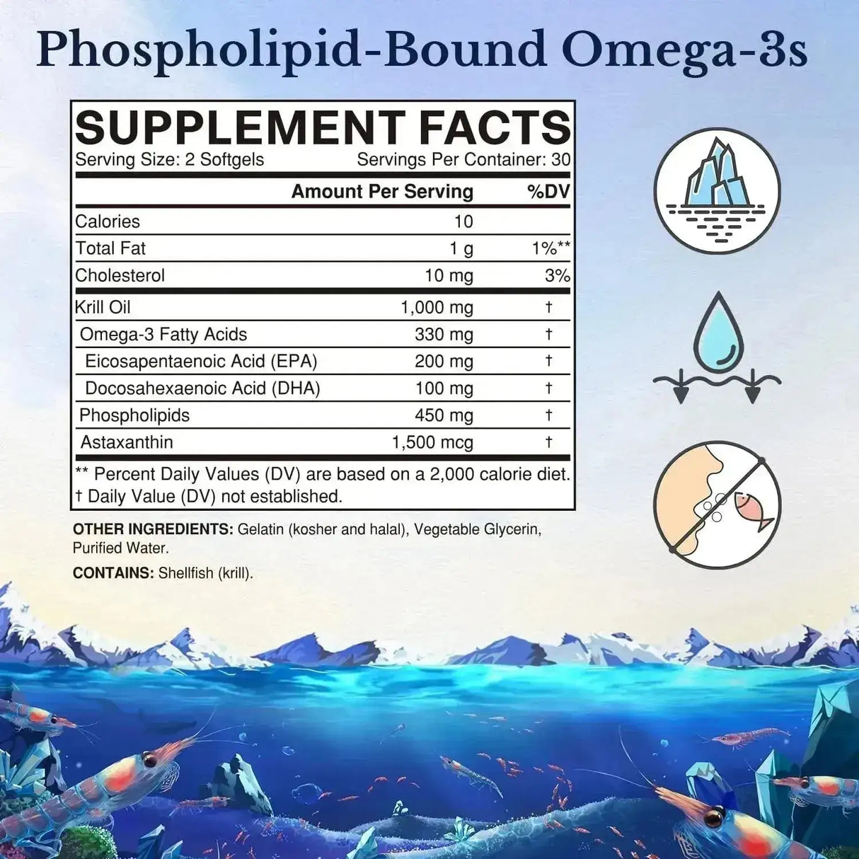 VITALITOWN - Vitalitown Antarctic Krill Oil 1000Mg. 60 Capsulas Blandas - The Red Vitamin MX - Suplementos Alimenticios - {{ shop.shopifyCountryName }}