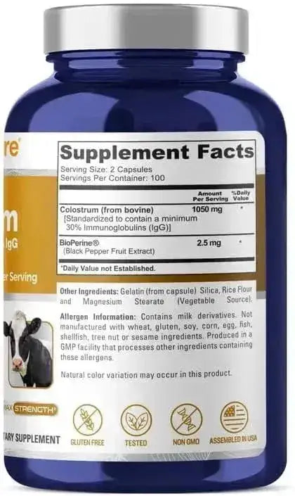 NUSAPURE - NusaPure Colostrum 1050Mg. 200 Capsulas - The Red Vitamin MX - Suplementos Alimenticios - {{ shop.shopifyCountryName }}