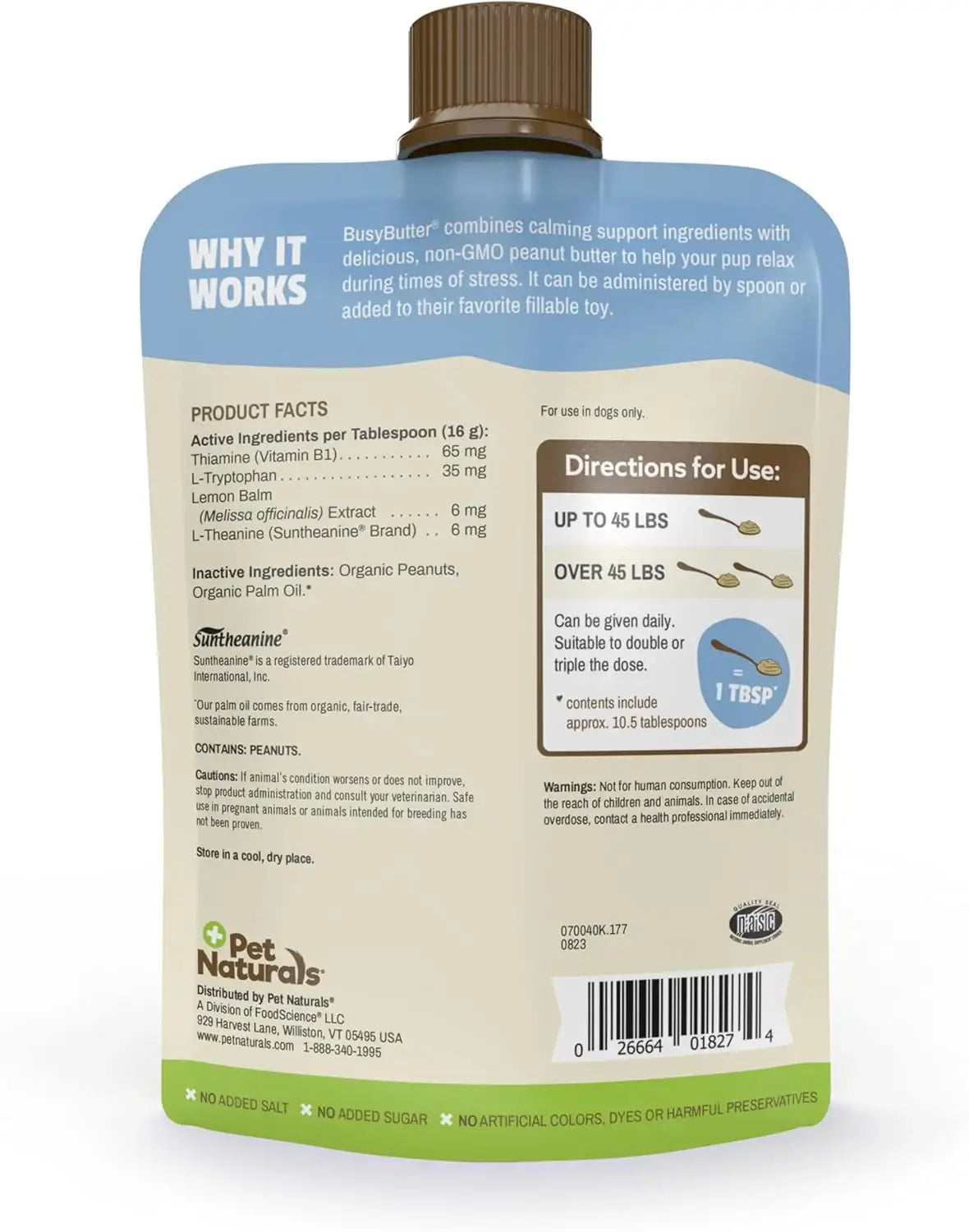 PET NATURALS - Pet Naturals BusyButter Easy Squeeze Calming Peanut Butter for Dogs 170Gr. - The Red Vitamin MX - Relajantes Para Perros - {{ shop.shopifyCountryName }}