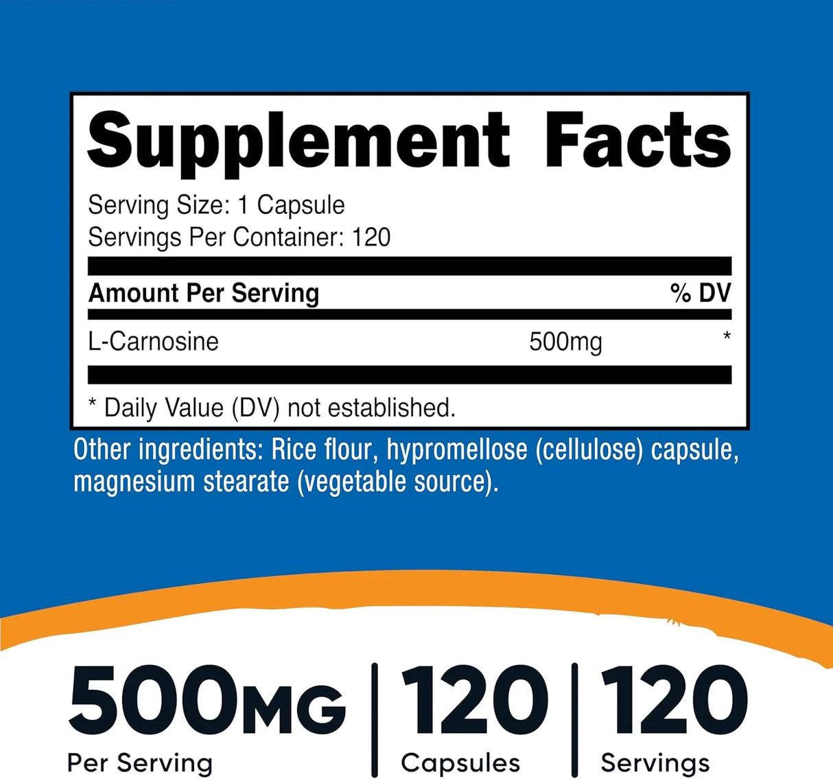 NUTRICOST - Nutricost L-Carnosine 500Mg. 120 Capsulas - The Red Vitamin MX - Suplementos Alimenticios - {{ shop.shopifyCountryName }}