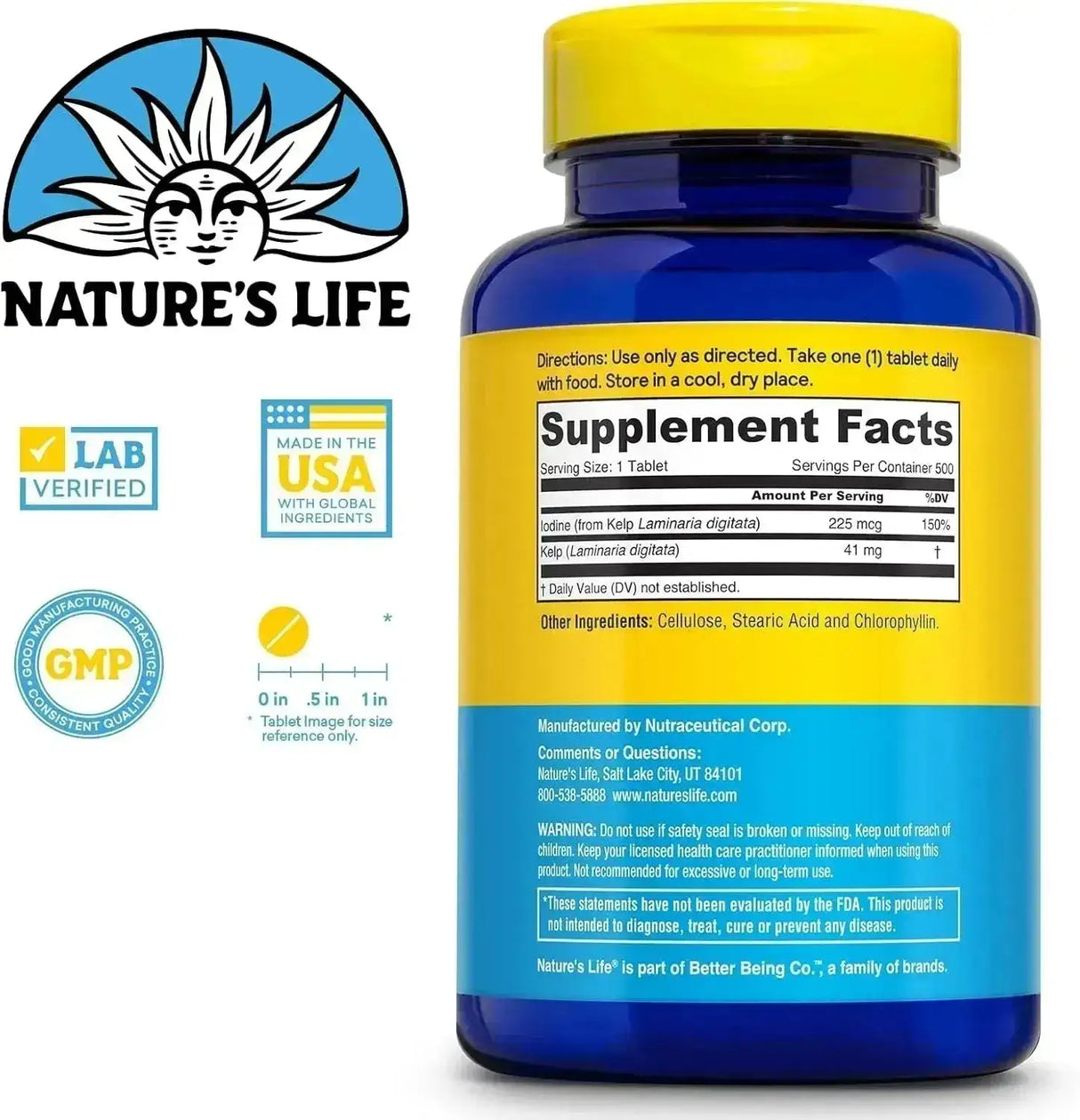 NATURE'S LIFE - Nature’s Life Icelandic Kelp 41Mg. 500 Tabletas - The Red Vitamin MX - Suplementos Alimenticios - {{ shop.shopifyCountryName }}