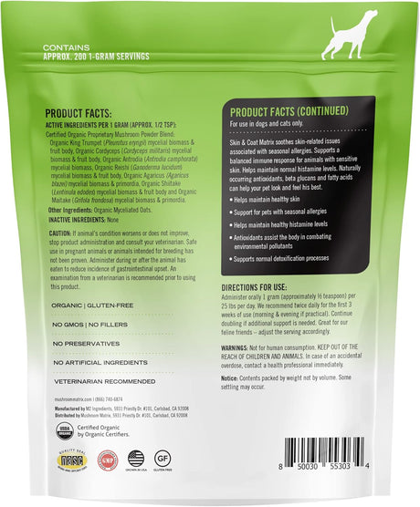 OM - Om Mushroom Matrix Pet Canine Skin & Coat 200Gr. - The Red Vitamin MX - Suplementos Herbales Para Perros - {{ shop.shopifyCountryName }}