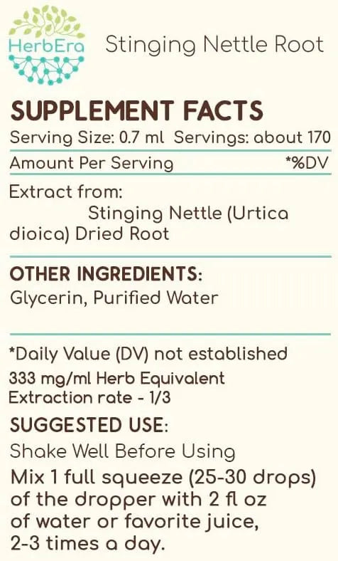 HERBERA - HerbEra Stinging Nettle Root B60 Alcohol-Free Herbal Extract Tincture 4 Fl.Oz. - The Red Vitamin MX - Suplementos Alimenticios - {{ shop.shopifyCountryName }}