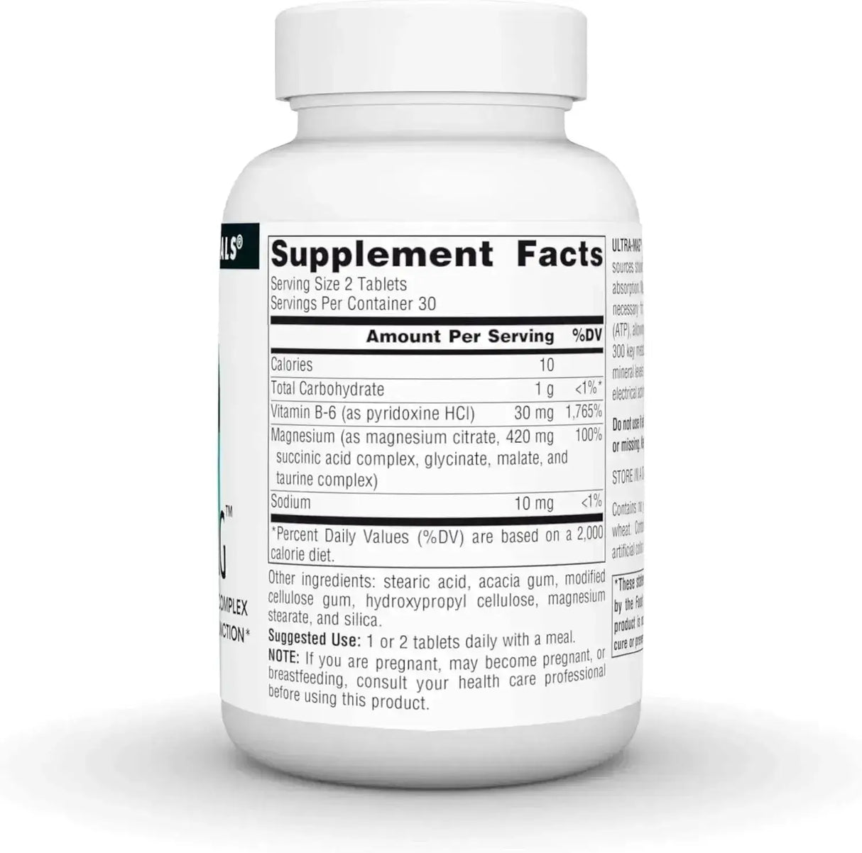 SOURCE NATURALS - Source Naturals Ultra-Mag High-Efficiency Magnesium Complex 60 Tabletas - The Red Vitamin MX - Suplementos Alimenticios - {{ shop.shopifyCountryName }}