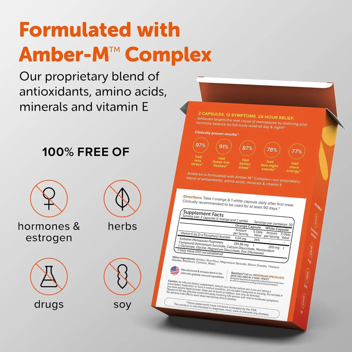AMBEREN - Amberen: Safe Multi-Symptom Menopause Relief 180 Capsulas - The Red Vitamin MX - Suplementos Alimenticios - {{ shop.shopifyCountryName }}