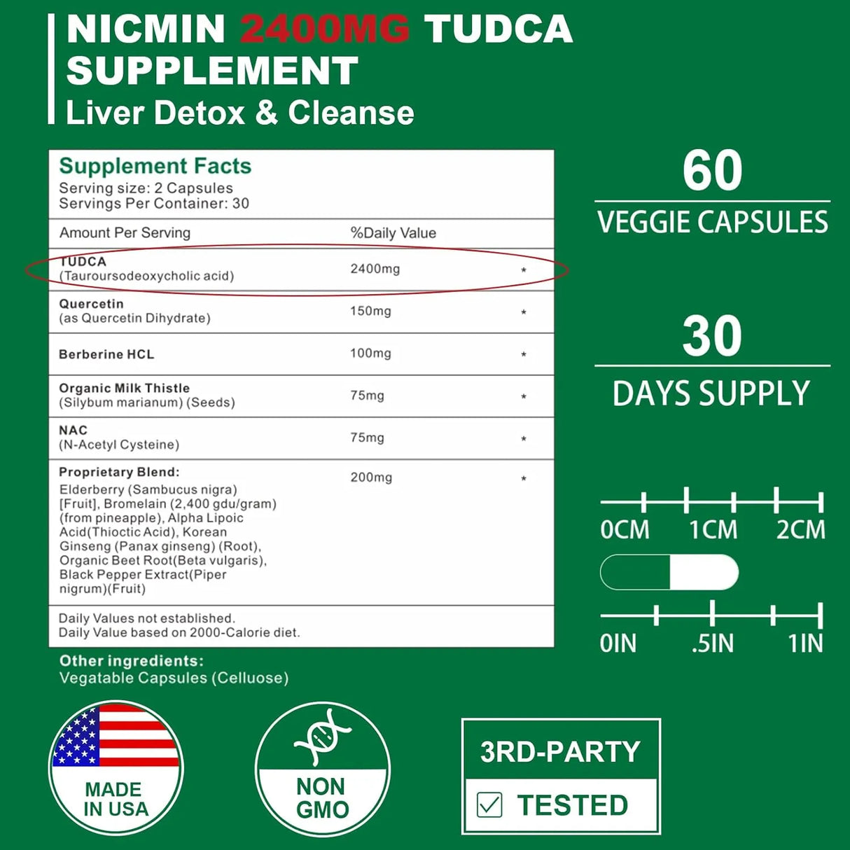 NICMIN - NICMIN TUDCA 2400Mg. 60 Capsulas - The Red Vitamin MX - Suplementos Alimenticios - {{ shop.shopifyCountryName }}
