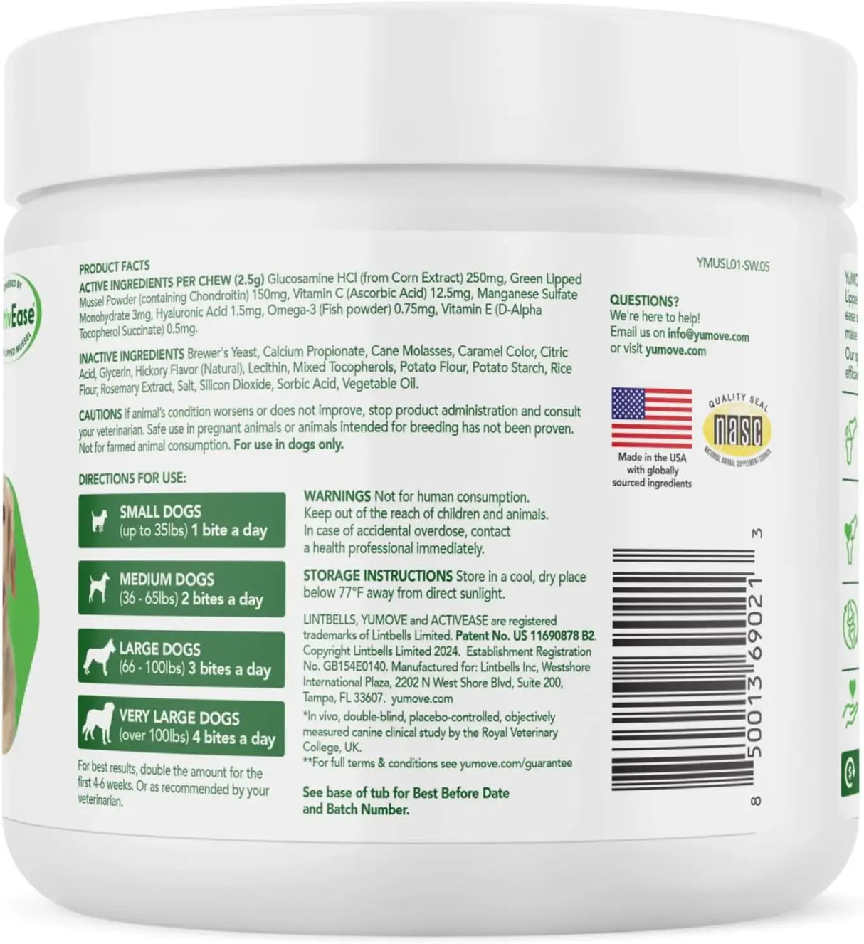 YUMOVE - Yumove Dog Joint Supplement 150 Masticables - The Red Vitamin MX - Cuidado De Cadera Y Articulaciones Para Perros - {{ shop.shopifyCountryName }}