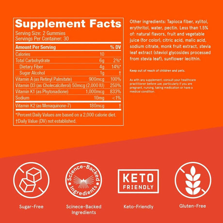 BULLETPROOF - Bulletproof Vitamins A+D+K Sugar-Free Orange Gummies 60 Gomitas - The Red Vitamin MX - Suplementos Alimenticios - {{ shop.shopifyCountryName }}
