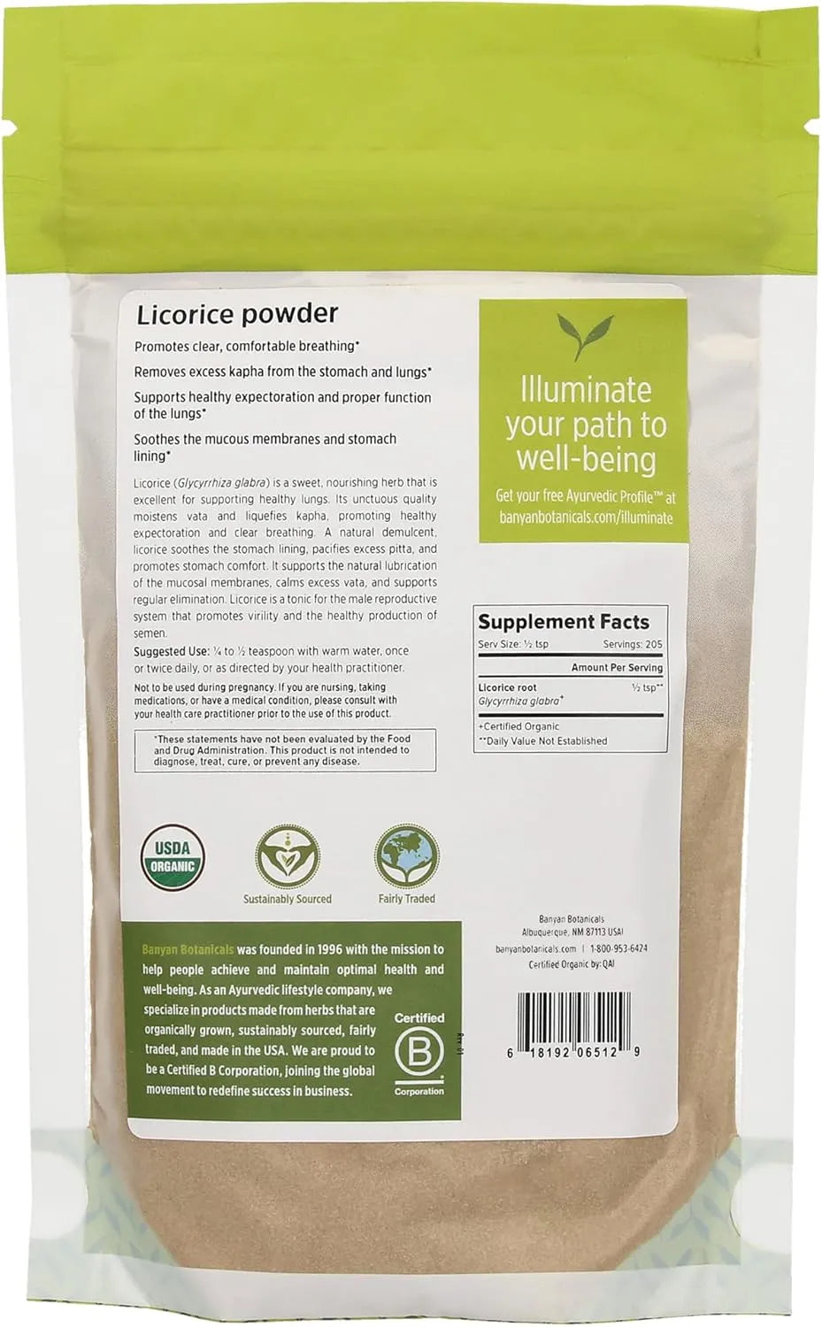 BANYAN - Banyan Botanicals Licorice Root Powder 227Gr. - The Red Vitamin MX - Suplementos Alimenticios - {{ shop.shopifyCountryName }}