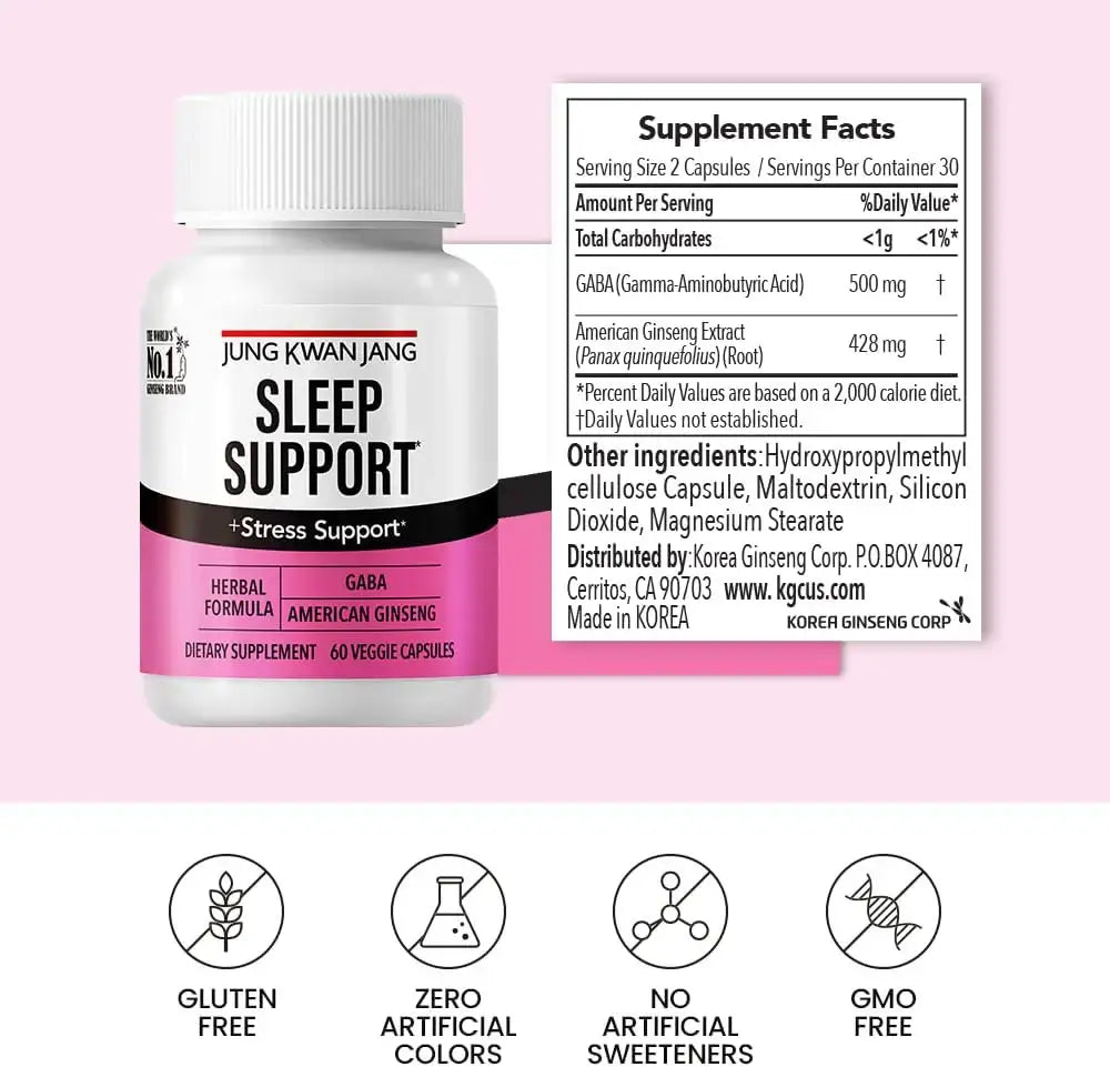 JUNGKWANJANG - JungKwanJang Sleep Support GABA Complex 500Mg. with American Ginseng 60 Capsulas - The Red Vitamin MX - Suplementos Alimenticios - {{ shop.shopifyCountryName }}