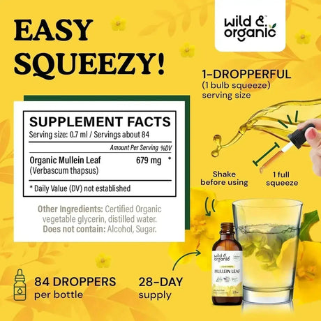 WILD & ORGANIC - Wild & Organic Mullein Drops for Lungs 2 Fl.Oz. - The Red Vitamin MX - Suplementos Alimenticios - {{ shop.shopifyCountryName }}