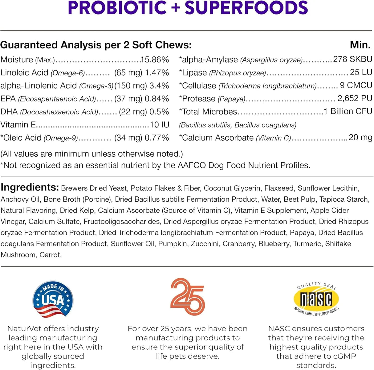 NATURVET - NaturVet Evolutions Probiotic & Superfoods 180 Masticables - The Red Vitamin MX - Probióticos Para Perros - {{ shop.shopifyCountryName }}