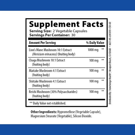 STONEHENGE HEALTH - Stonehenge Health Dynamic Mushrooms 60 Capsulas - The Red Vitamin MX - Suplementos Alimenticios - {{ shop.shopifyCountryName }}