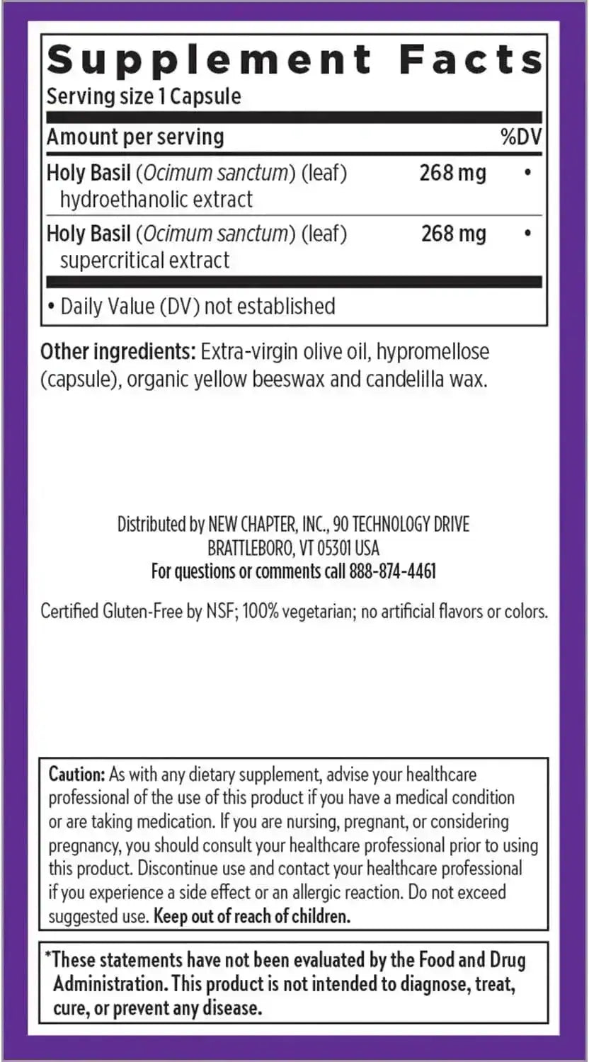 NEW CHAPTER - New Chapter Holy Basil Force 30 Capsulas - The Red Vitamin MX - Suplementos Alimenticios - {{ shop.shopifyCountryName }}