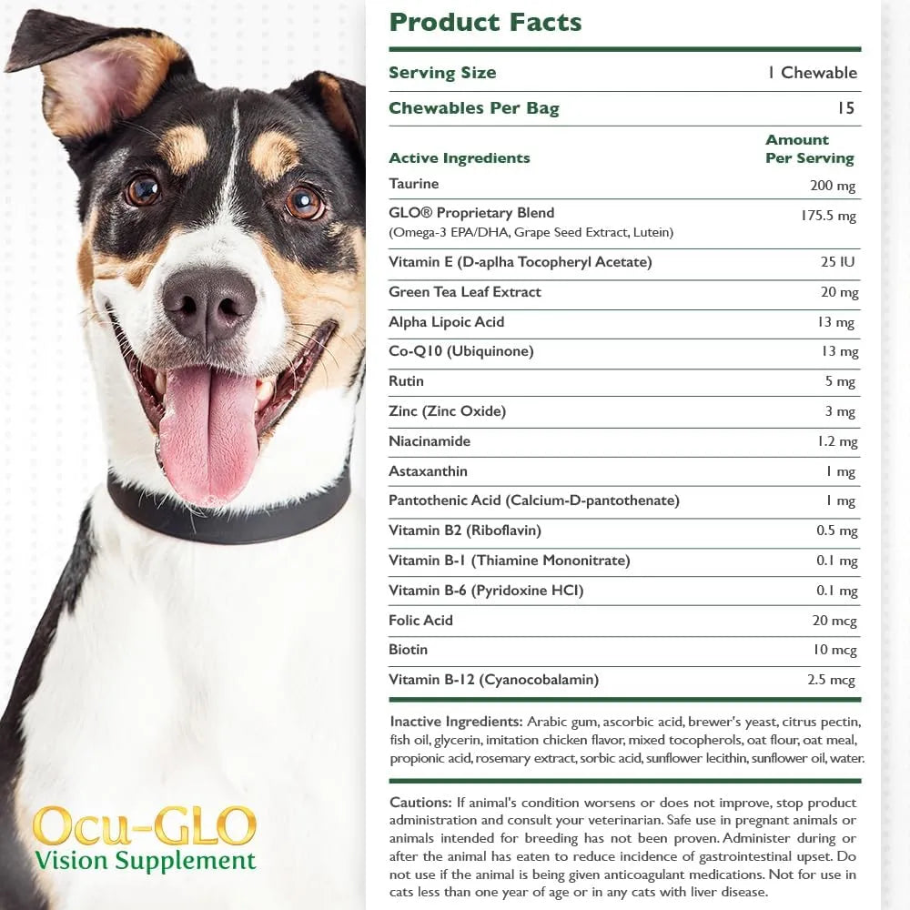 OCU-GLO - Ocu-GLO Cat & Dog Senior Supplement for Eye Support 15 Masticables - The Red Vitamin MX - Cuidado De Los Ojos De Los Perros - {{ shop.shopifyCountryName }}