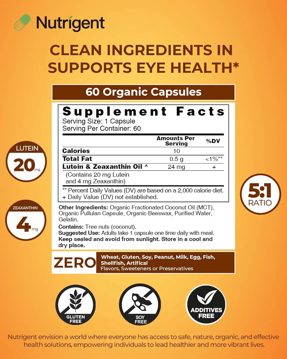 NUTRIGENT - Nutrigent Lutein 20Mg. with Zeaxanthin 60 Capsulas - The Red Vitamin MX - Suplementos Alimenticios - {{ shop.shopifyCountryName }}