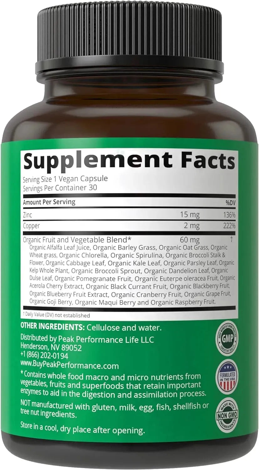 PEAK PERFORMANCE - Peak Performance Zinc with Copper 30 Capsulas - The Red Vitamin MX - Suplementos Alimenticios - {{ shop.shopifyCountryName }}