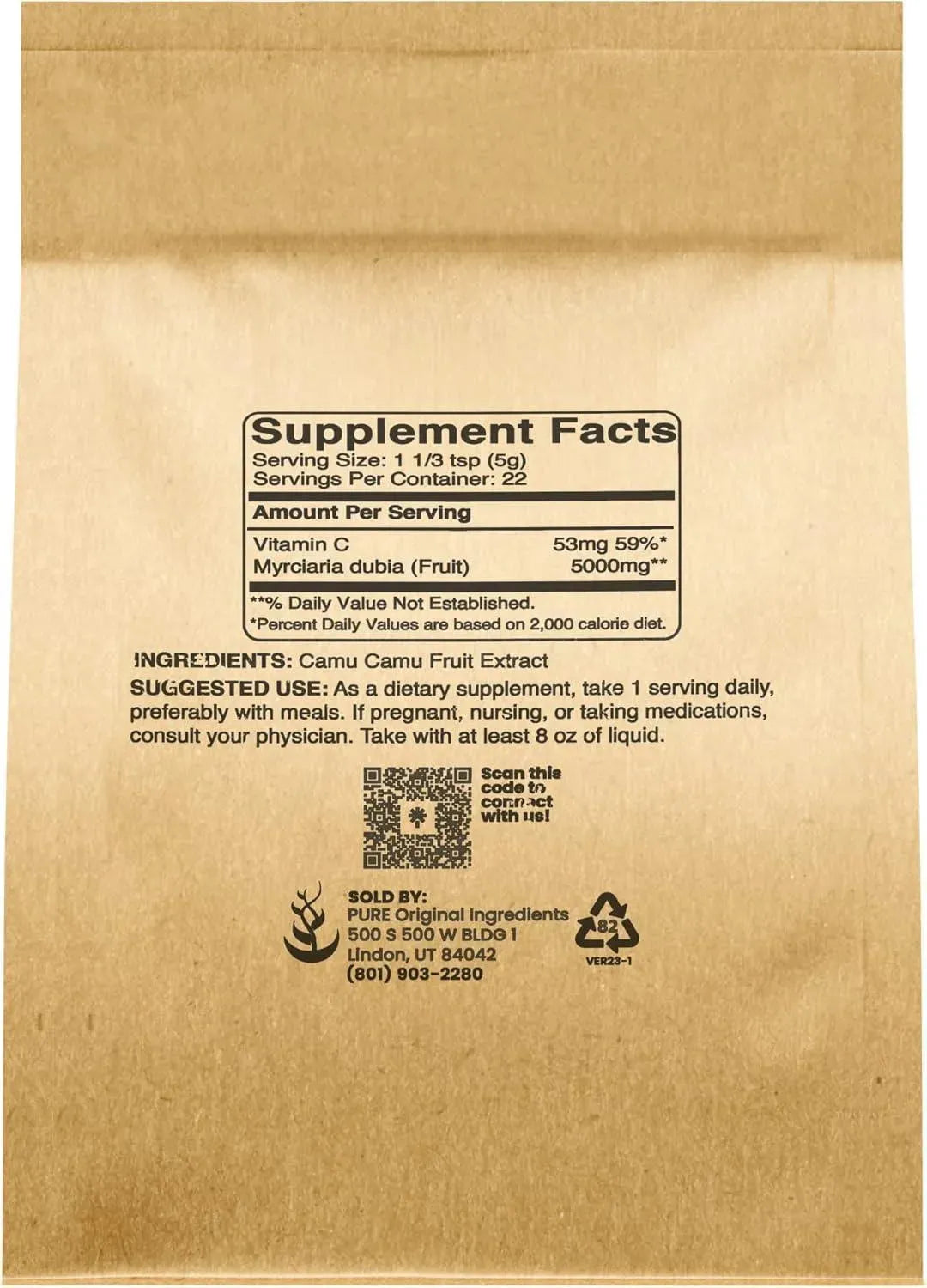 PURE ORIGINAL INGREDIENTS - Pure Original Ingredients Camu Camu Powder 113.4Gr. - The Red Vitamin MX - Suplementos Alimenticios - {{ shop.shopifyCountryName }}