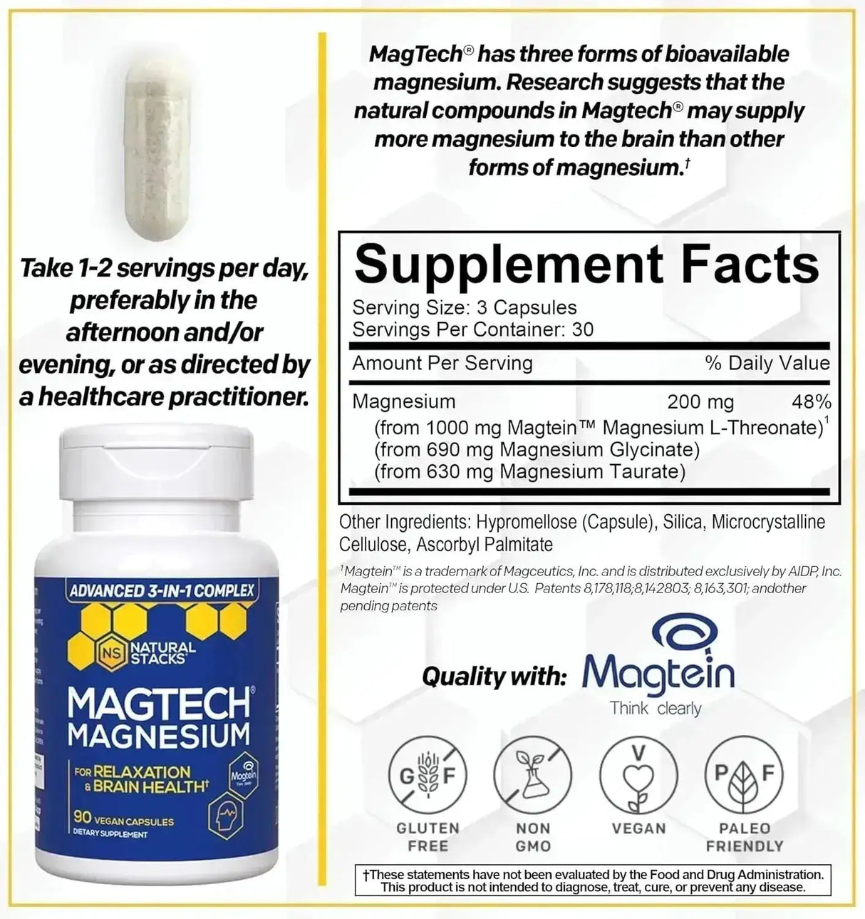 NATURAL STACKS - Natural Stacks MagTech Magnesium 200Mg. 90 Capsulas - The Red Vitamin MX - Suplementos Alimenticios - {{ shop.shopifyCountryName }}
