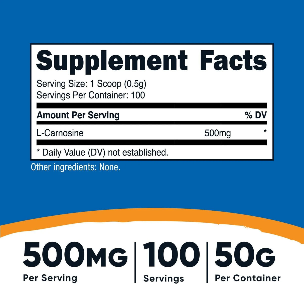 NUTRICOST - Nutricost L-Carnosine Powder 100 Servicios 50Gr. - The Red Vitamin MX - Suplementos Alimenticios - {{ shop.shopifyCountryName }}