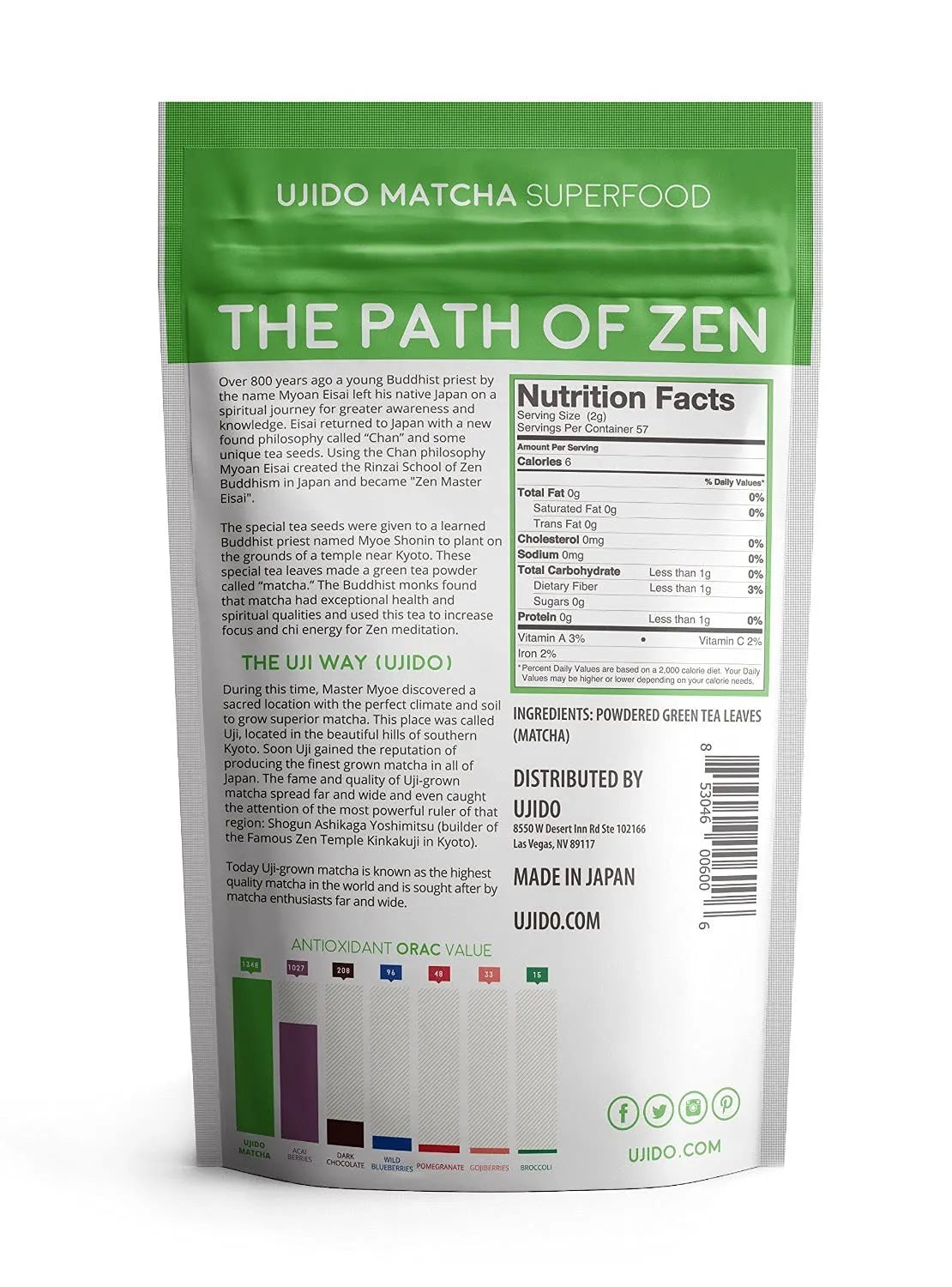UJIDO - Ujido The Path of Zen Japanese Matcha Green Tea Powder Ceremonial Blend 4 Oz. - The Red Vitamin MX - Suplementos Alimenticios - {{ shop.shopifyCountryName }}
