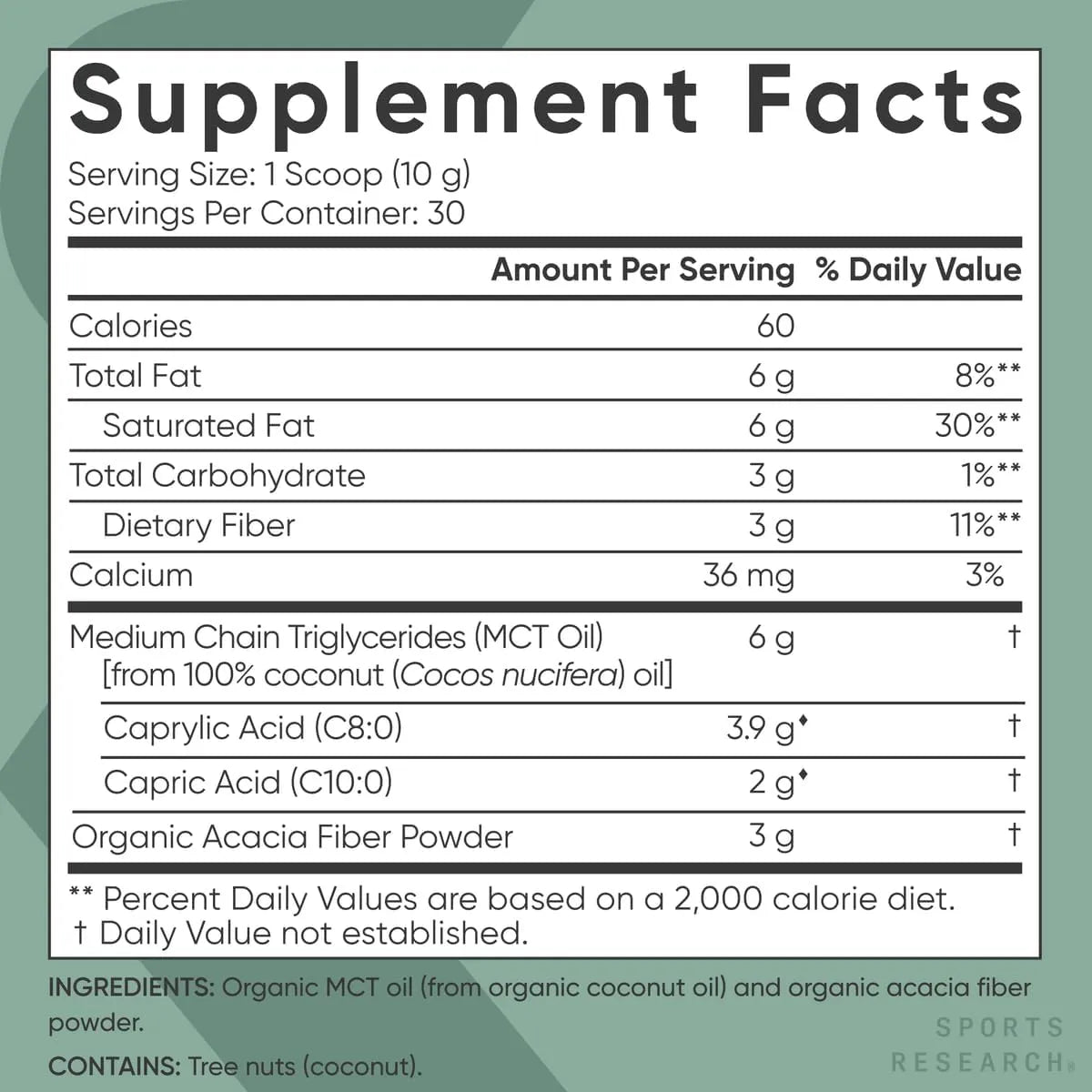 SPORTS RESEARCH - Sports Research Organic MCT Oil Powder 300Gr. - The Red Vitamin MX - Suplementos Alimenticios - {{ shop.shopifyCountryName }}