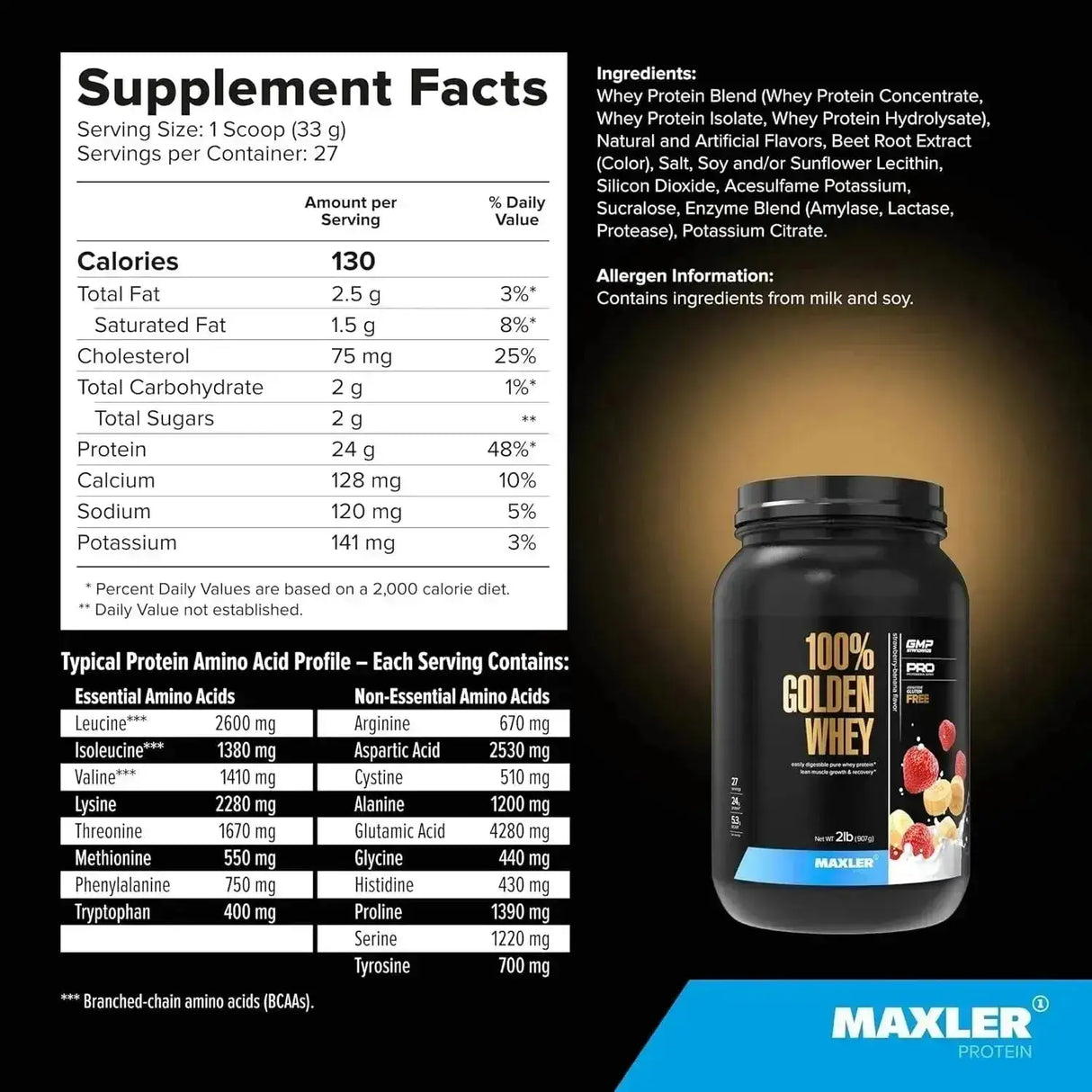 MAXLER - Maxler 100% Golden Whey Protein French Strawberry Banana 907Gr. - The Red Vitamin MX - Suplementos Alimenticios - {{ shop.shopifyCountryName }}