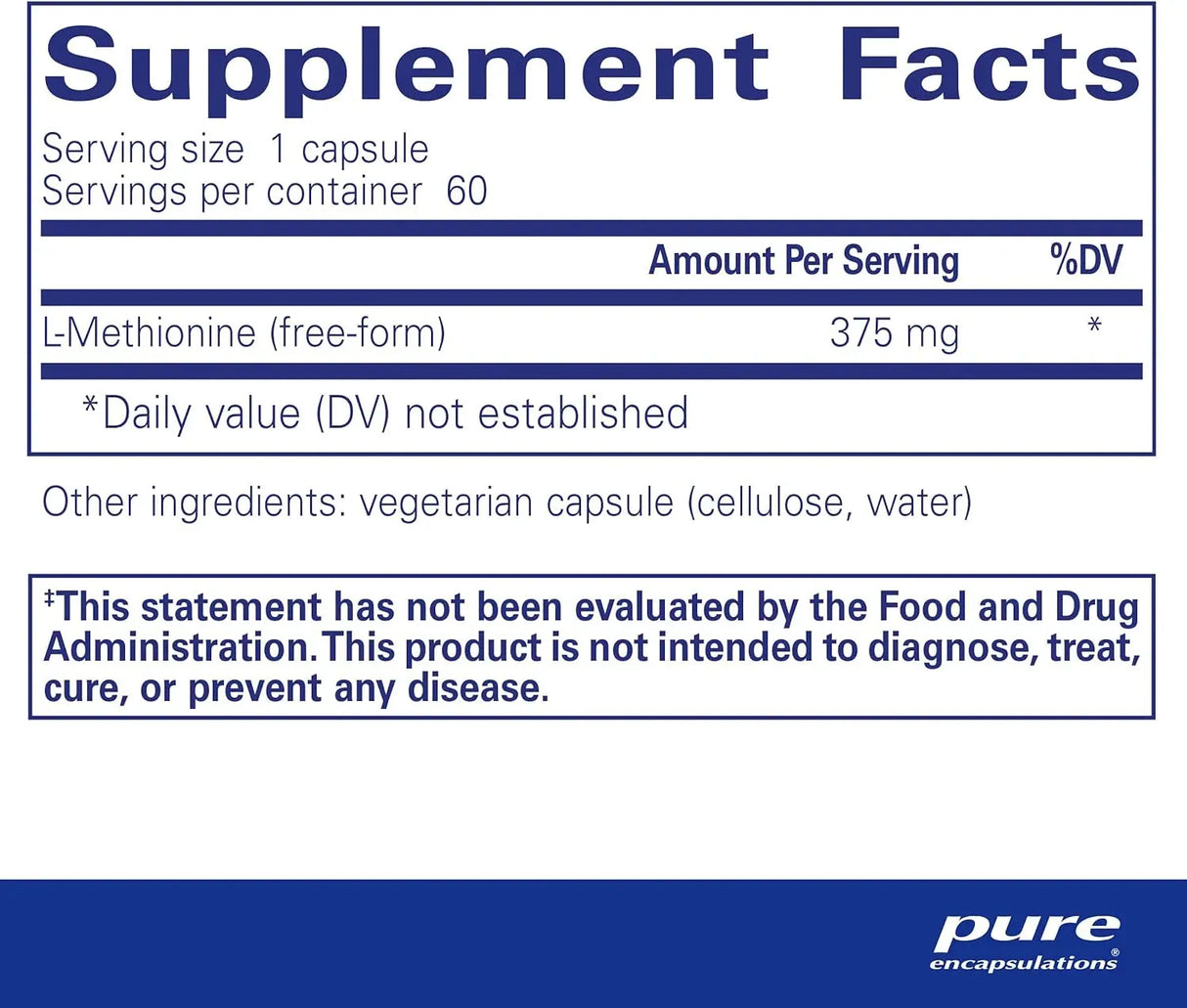 PURE ENCAPSULATIONS - Pure Encapsulations L-Methionine 60 Capsulas - The Red Vitamin MX - Suplementos Alimenticios - {{ shop.shopifyCountryName }}