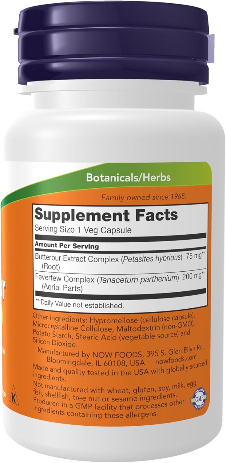 NOW Foods Supplements Butterbur 60 Capsulas 2 Pack