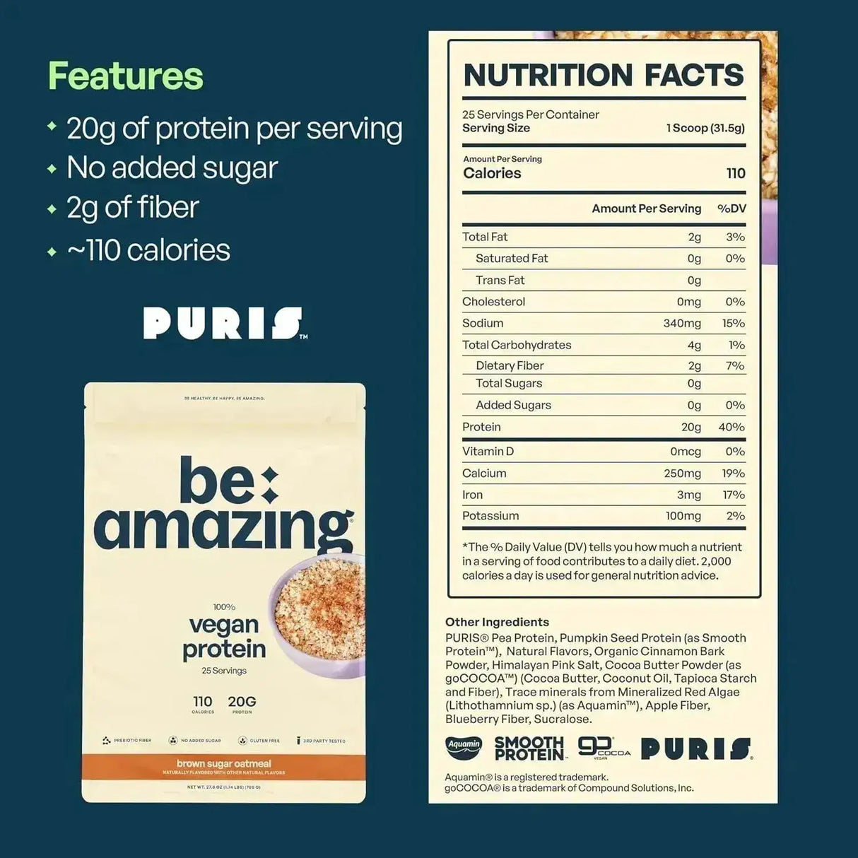 BEAM - BEAM Be Amazing Vegan Protein Powder Brown Sugar Oatmeal 25 Servicios 788Gr. - The Red Vitamin MX - Suplementos Alimenticios - {{ shop.shopifyCountryName }}